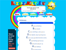Tablet Screenshot of dictionary.kids.net.au